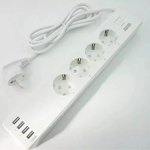MULTIPRISE SMART CONNECTEE AVEC 4 PRISE+4PORTS USB AX2044