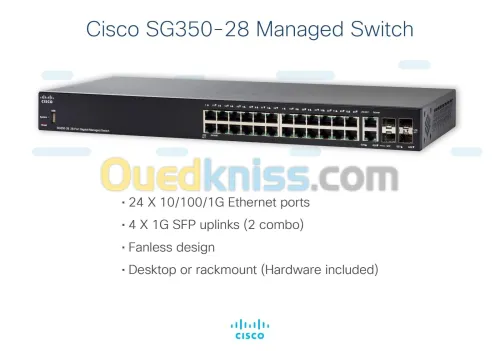 SWITCH CISCO SG350-28P 24 PORT+ 4PORT SFP  GIGABIT POE MANAGED SWITCH L3
