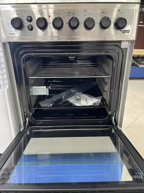 Promotion cuisinière contiglobale 4feux inox four ventilé 