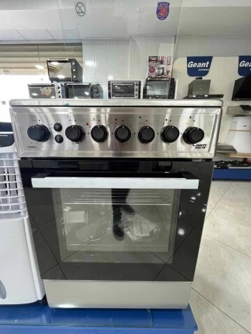 Promotion cuisinière contiglobale 4feux inox four ventilé 