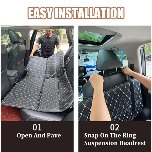 Matelas de Voiture Pliable avec Sangles Solides pour Siege Arrière