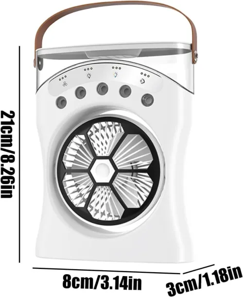 Ventilateur Portable avec Brumisation  3 Vitesses et USB et Éclairage