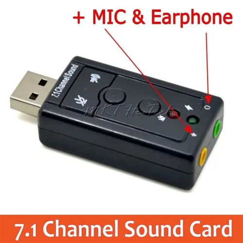 Carte Son USB 3D Audio Virtual 7.1  Adaptateur Plug & Play