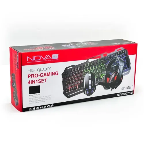 Ensemble Gamer 4en1 Nova Tech - Clavier + Souris + Casque + Tapis