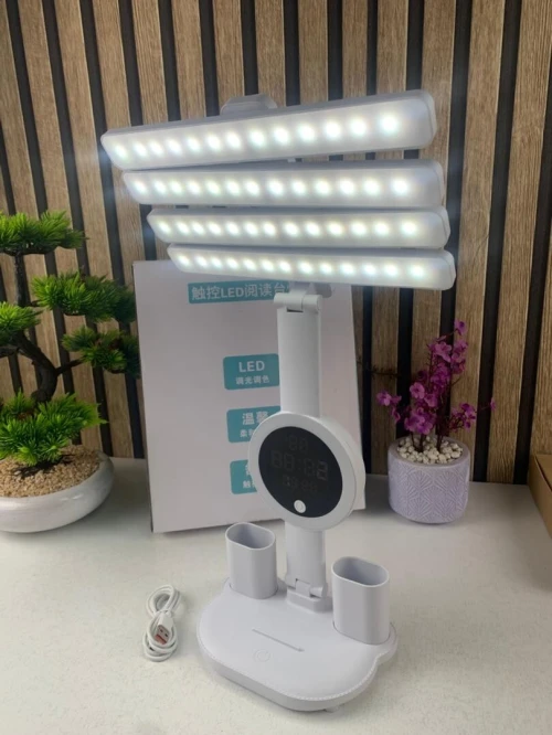 Lampe LED de Bureau Multifonction  Alarme Intégrée et Lumière RGB Ambiante