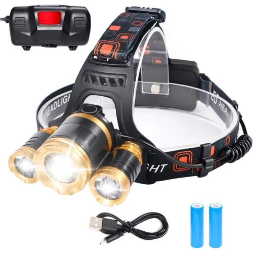 Lampe frontale LED 4 modes 6000K USB rechargeable