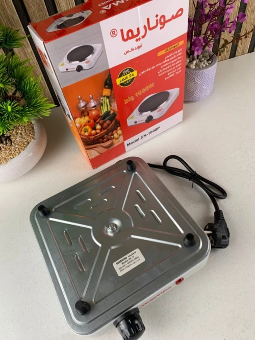 Plaque de Cuisson Électrique Portable 1000W Chauffe Rapide et Réglable
