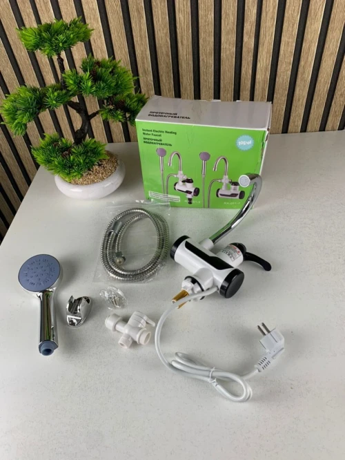 Robinet Chauffe-Eau Instantané avec Douchette pour Salle de Bain
