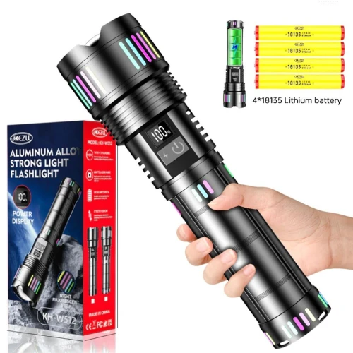Lampe Torche LED Tactique  2000 Lumens avec Batterie Haute Capacité