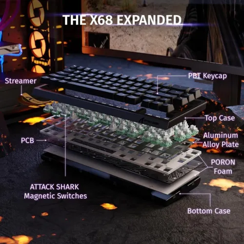 Clavier Gaming Magnétique Compact  60% avec Rapid Trigger