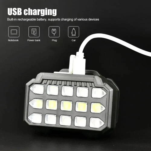 Lampe Frontale LED + UV SQ-818  Rechargeable et Puissante
