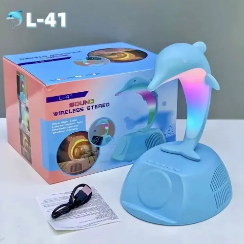 Enceinte Bluetooth Dauphin avec Lumière LED RGB et Chargeur Induction 15W