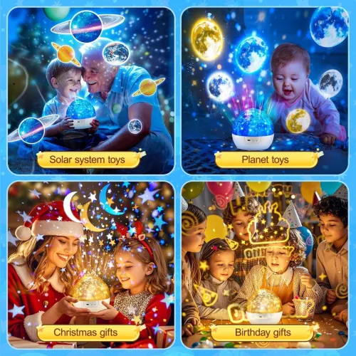 Projecteur Ciel Étoilé Enfant  Système Solaire Rotatif 360 + 5 Films Planètes