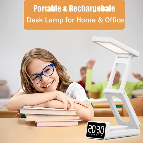 Lampe Multifonction Sans Fil  Éclairage LED, Réveil Intégré & Power Bank 10 000 mAh