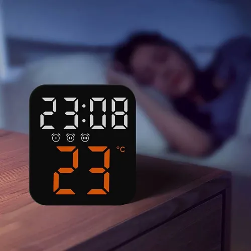 Horloge Murale Électronique avec Température GH8015  ساعة إلكترونية مع عرض درجة الحرارة