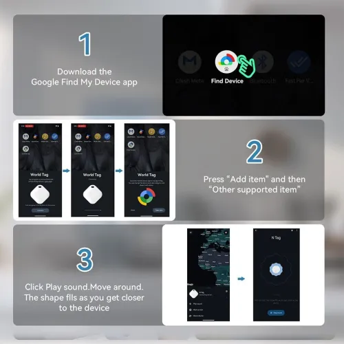 GPS Tag Fonctionne avec lapplication Google Find My Device 
