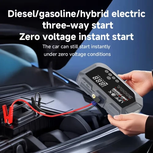 Booster de Batterie Voiture 2-en-1 Compresseur d'Air et Écran Numérique