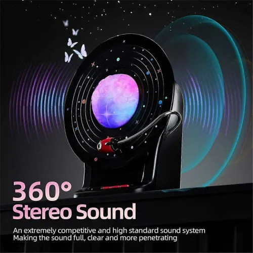 Enceinte Bluetooth avec Lampe Lune LED 3D à 7 Couleurs Ajustables