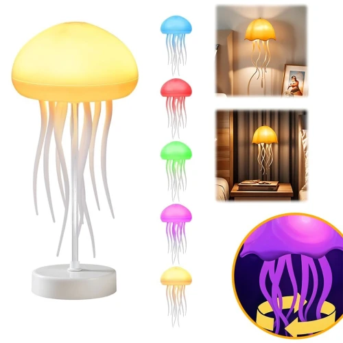 Lampe méduse RVB rechargeable + capteur tactile + pieds dansants 