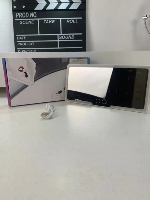 Miroir de Maquillage Rechargeable avec 3 Modes dÉclairage - Double Bouton