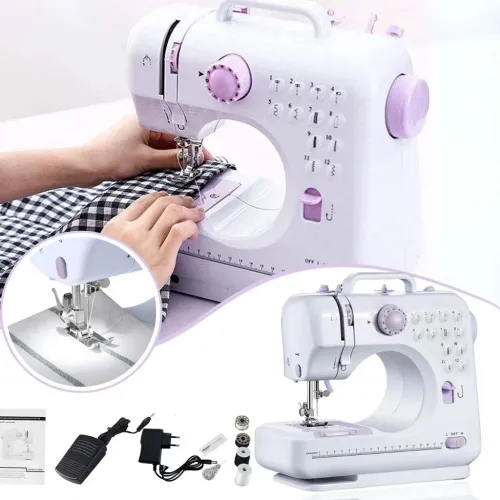 Machine à Coudre Compacte 12 Points  Double Vitesse avec veilleuse LED et Pédale