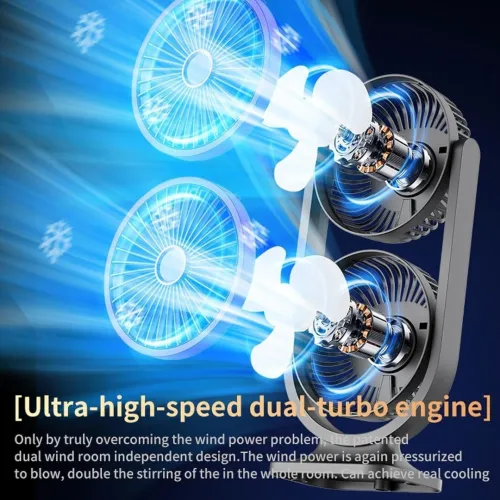 Ventilateur USB Double Tête  Refroidissement Réglable 3 Modes