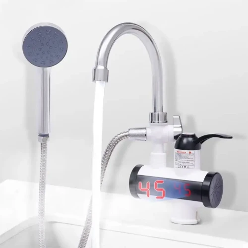 Robinet Chauffe-Eau Instantané avec Douchette pour Salle de Bain