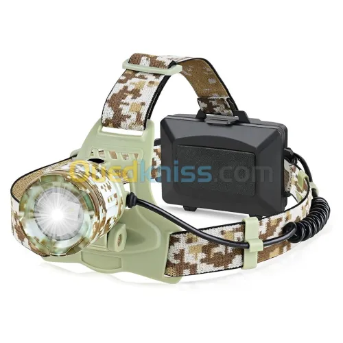 Lampe Frontale LED Motif Camouflage Rechargeable