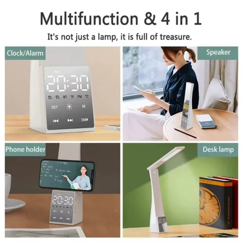 4en1 Lampe de Bureau LED et Haut-Parleur Bluetooth  مصباح مكتب و مكبر صوت
