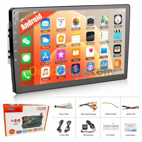 Autoradio Android tactile de voiture 9 HD 4 + 64 Go Lecteur multimédia Carplay PerVoiCTC-9802N