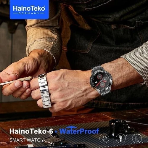 Montre Connectée HainoTeko-6  AMOLED, 3 Paires de Bracelets, Lampe Intégrée
