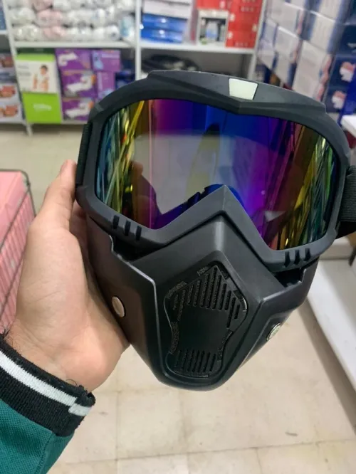 Kit Moto Sécurité : Casque Lunettes Amovibles + Gants Amortisseurs