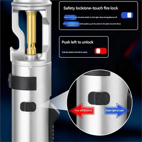 Briquet Jet Flamme Électrique - Sécurisé et Multifonction (Ouvre-Bouteille)
