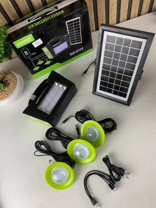 Ensemble Solaire Rechargeable avec Torche LED et 3 Lampes