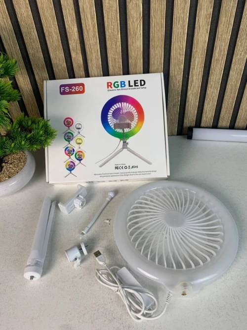 Ring Light RGB avec Ventilateur Intégré  Support Ajustable