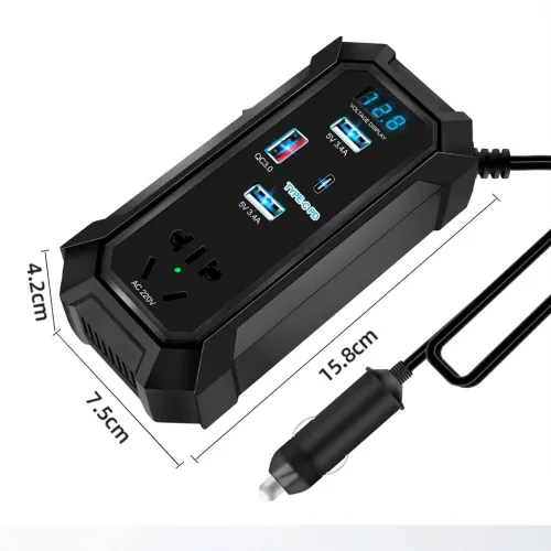Convertisseur de Voiture 12V/24V vers 220V  Multiports Fast Charge
