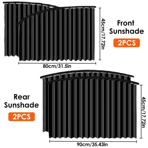 Pare-Soleil Magnétique Voiture  Rideaux Accordéon 4PCS