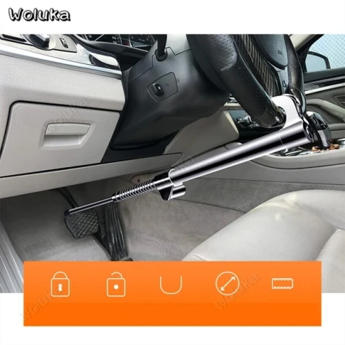 Antivol Voiture Rétractable  Verrou Frein et Volant Double Crochet