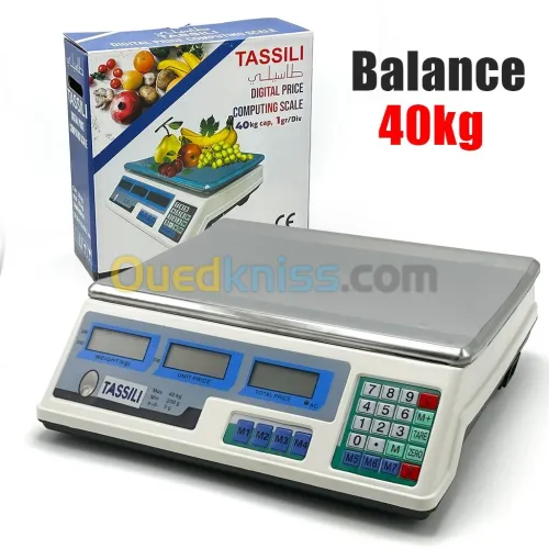 Balance électronique Tassili 40 KG batterie rechargeable en acier inoxydable  ميزان إلكتروني