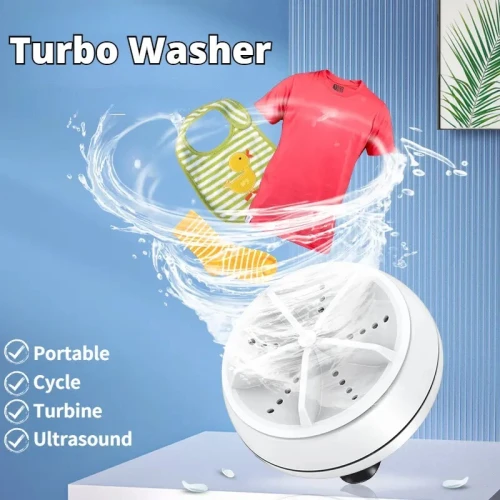 Machine à Laver Mini Portable  Lavage Ultrasons Compact USB 2 en 1
