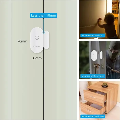 Détecteur dOuverture WiFi Capteur Magnétique pour Porte et Fenêtre