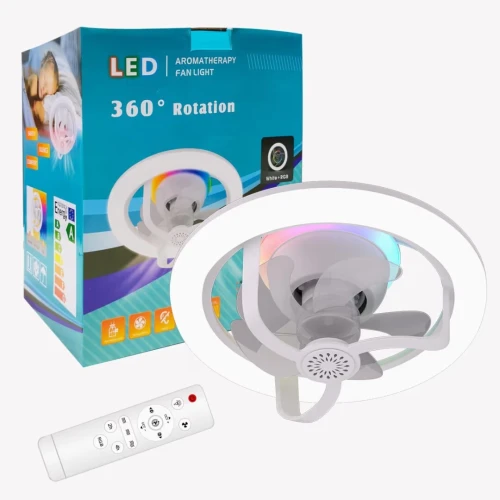 Lampe Ventilateur E27 RGB Éclairage Multicolore et Contrôle à Distance