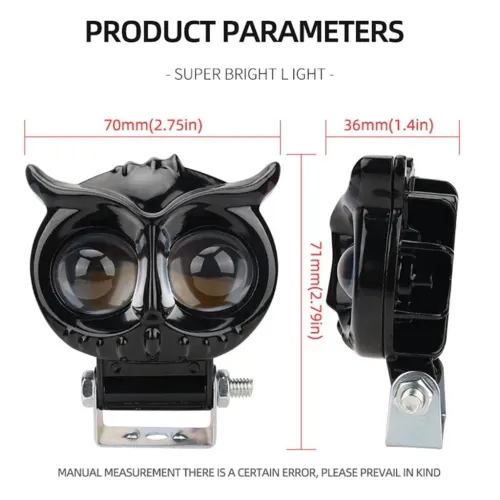 Phare LED Moto Hibou Antibrouillard - 1 Pièce Haute Puissance