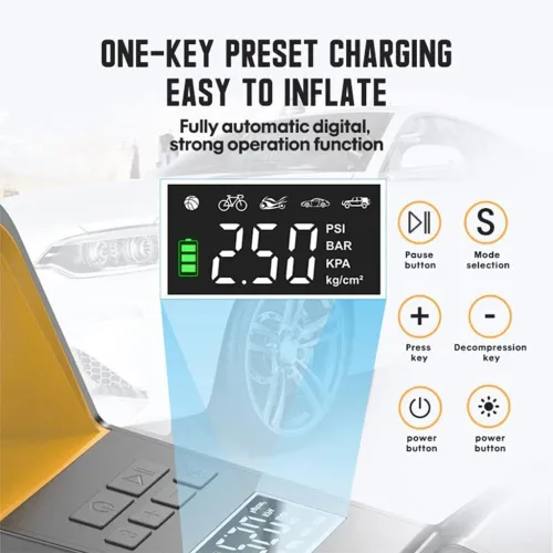 Compresseur dair portable 150 PSI avec Afficheur Digitale et Torche LED  نافخ عجلات محمول