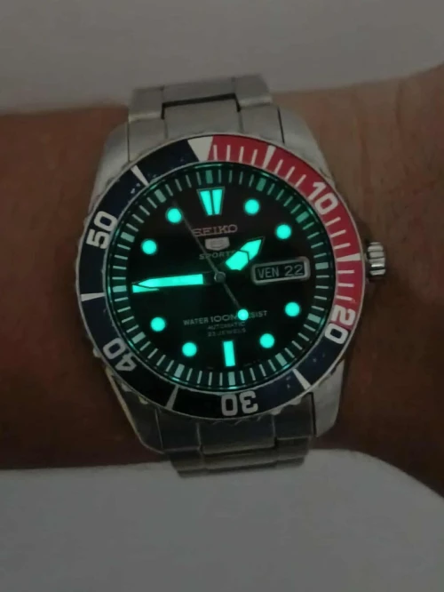 Montre automatique homme Seiko 5 Pepsi 7S36-03C0 - 100 m 