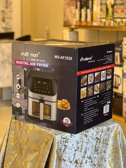 Multismart MS-AF3528 Friteuse Numérique Sans Huile 8L XL- programmes-Ecran tactile LED 1800W