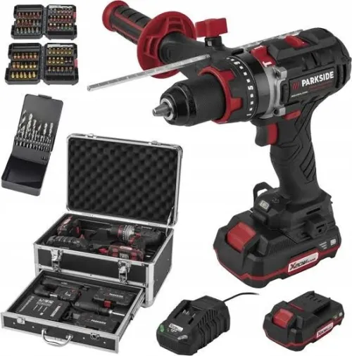 Visseuse Perceuse à Percussion Parkside Performance 20V Brushless 2 Batteries Chargeur accessoires