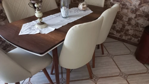 Table salle à manger extensible 6 chaises en sky