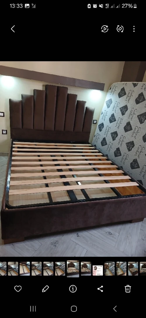 Lit capitonné 2 places+ matelas 3d réversible