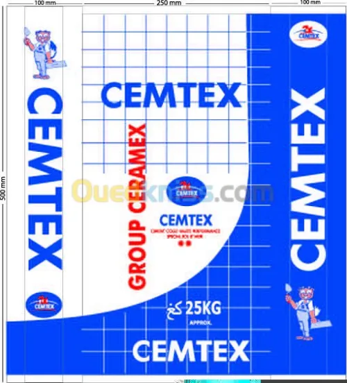Distribution ciment colle-ciment joint